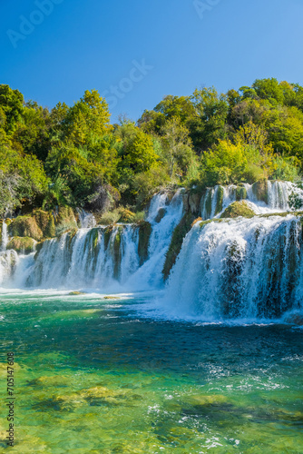Fototapeta Naklejka Na Ścianę i Meble -  Amazing waterfall Skradinski Buk in Krka national park in Croatia