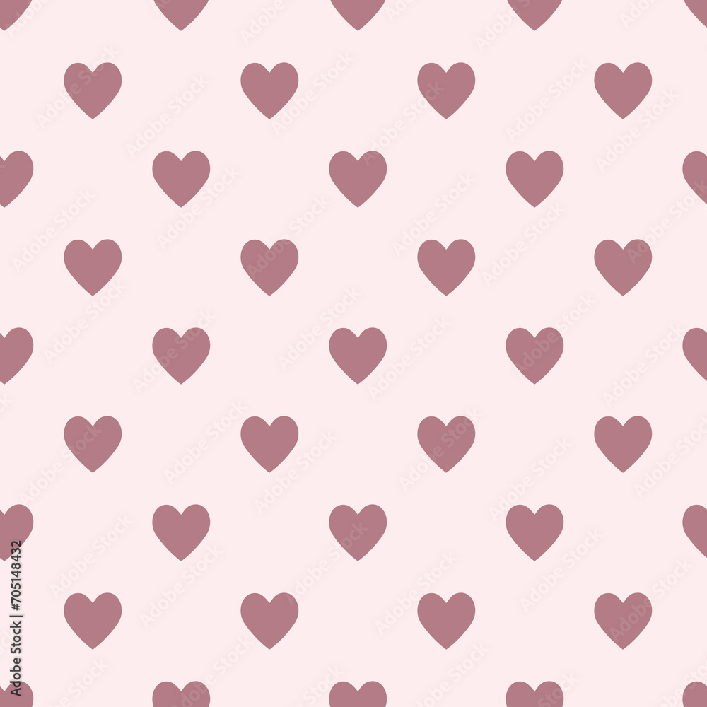 Valentine pattern seamless heart shape beige colors background.