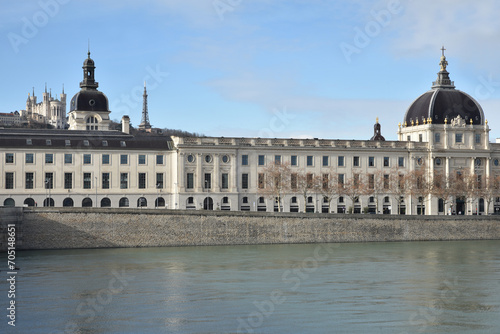 Quai de l'Hôtel-Dieu à Lyon. France