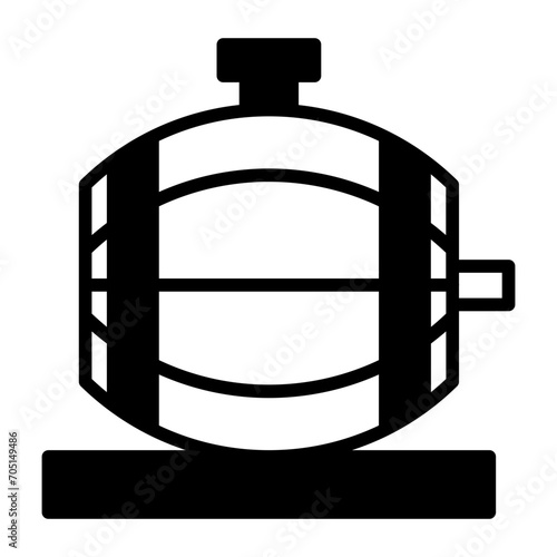 Beer keg solid glyph icon