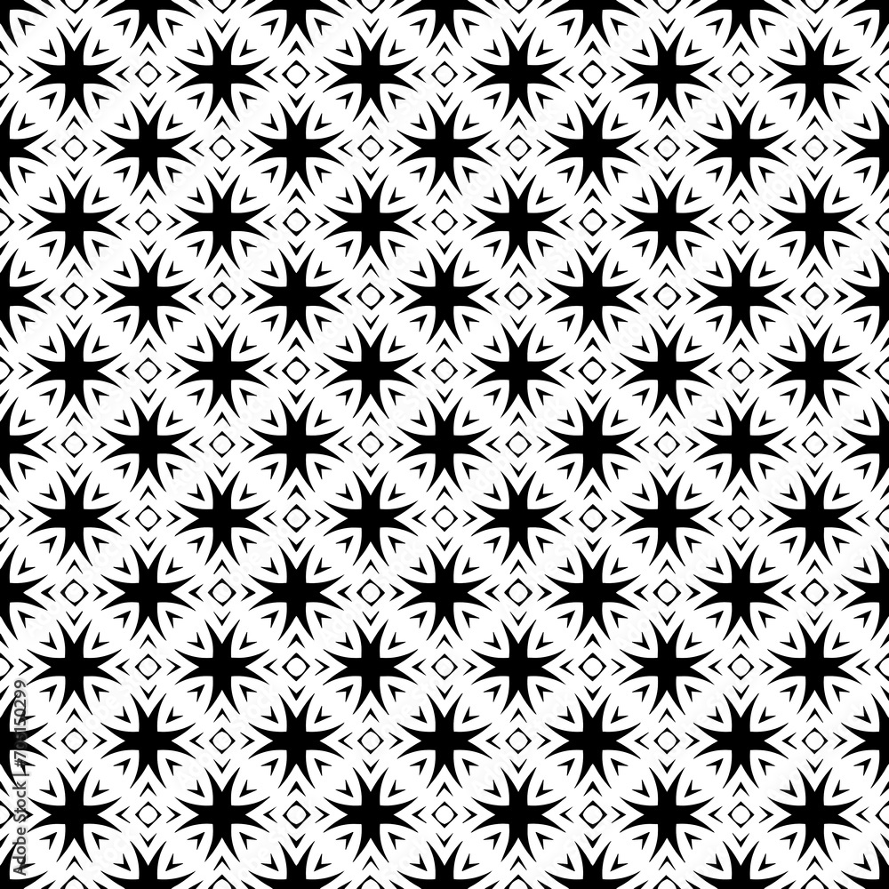 Black seamless abstract pattern. Overlay for background and backdrop. Ornamental design. PNG graphic illustration with transparent background.