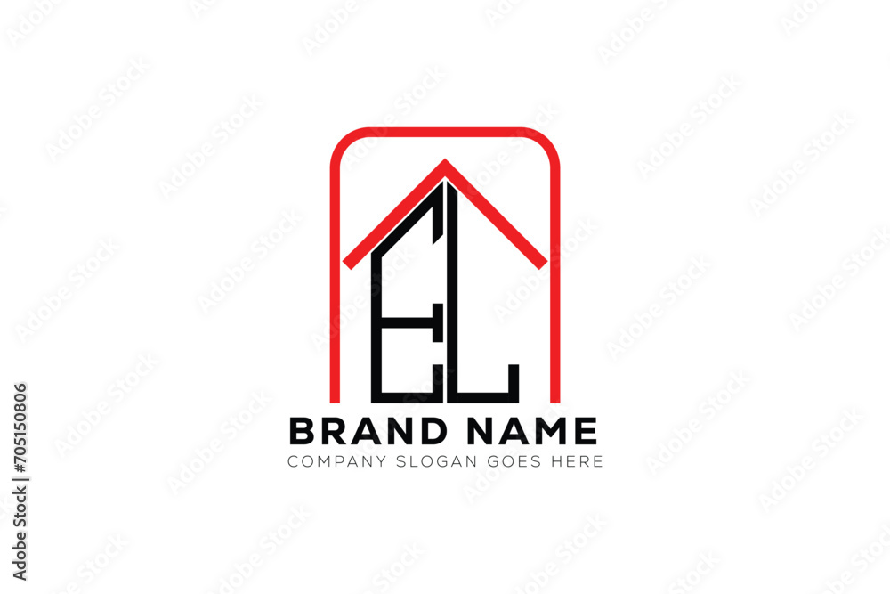 EL letter creative real estate vector logo design . EL creative initials letter logo concept. EL house sheap logo