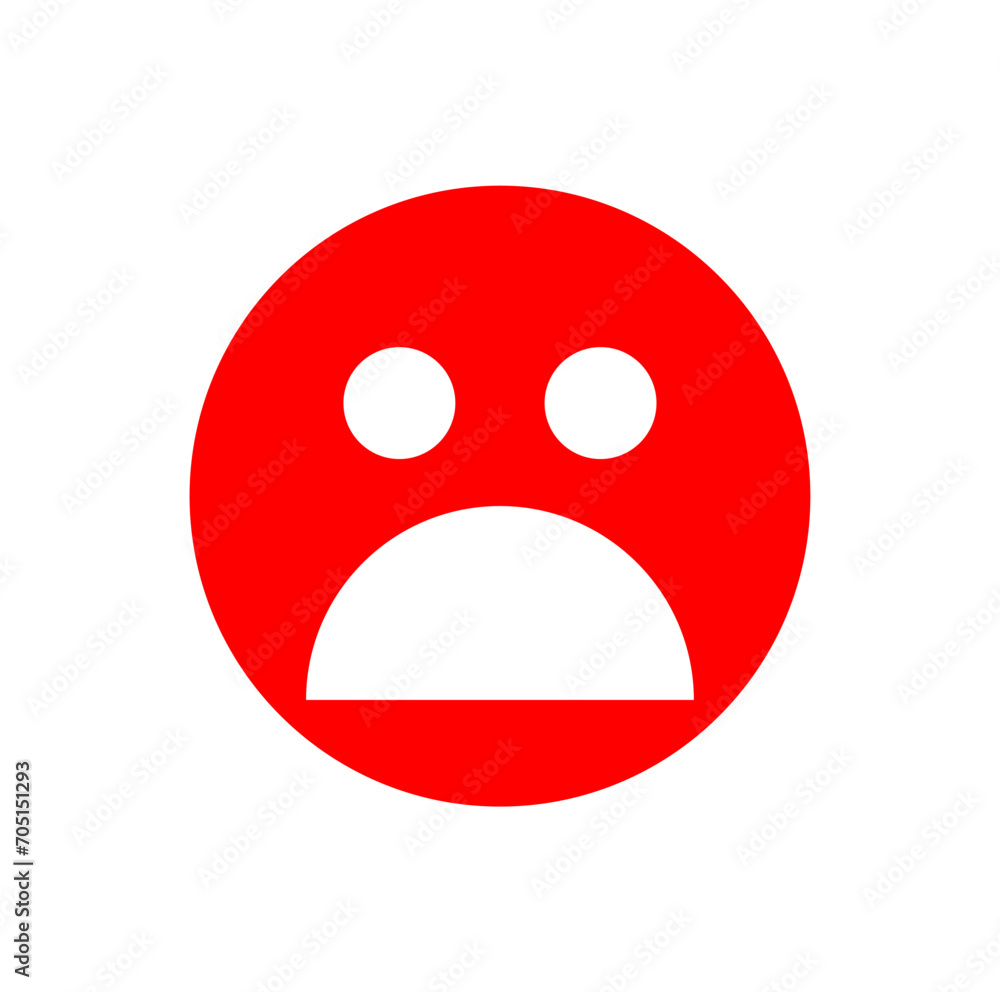 Fototapeta premium Red sad face icon illustration