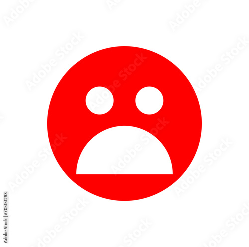 Red sad face icon illustration