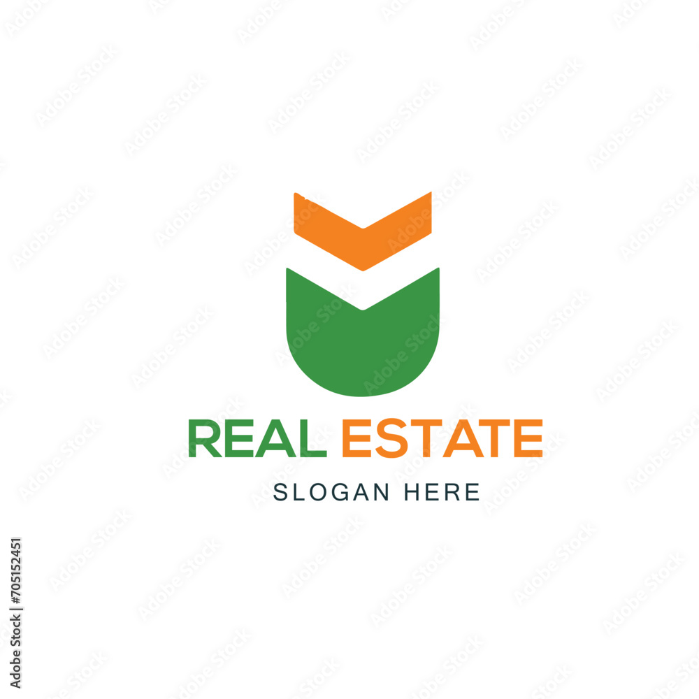 Building logo design with negative space style real estate, architecture, construction, Real Estate Vector Logo Design