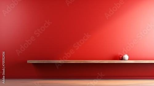 Scarlet studio gradient background for product display or webpage. Blank Area flat layout.