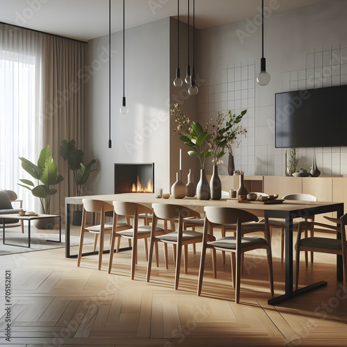 Minimalist interior  Minimal  Minimalist dining room with a focus on entertaining and socializing