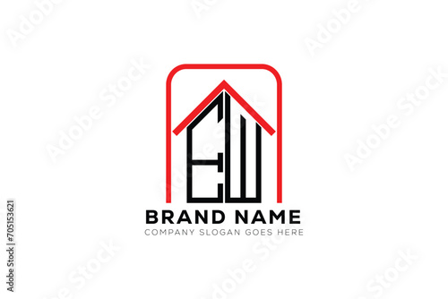 Free Download EW letter creative real estate vector logo design . EW creative initials letter logo concept. EW house sheap logo - GFXLoad