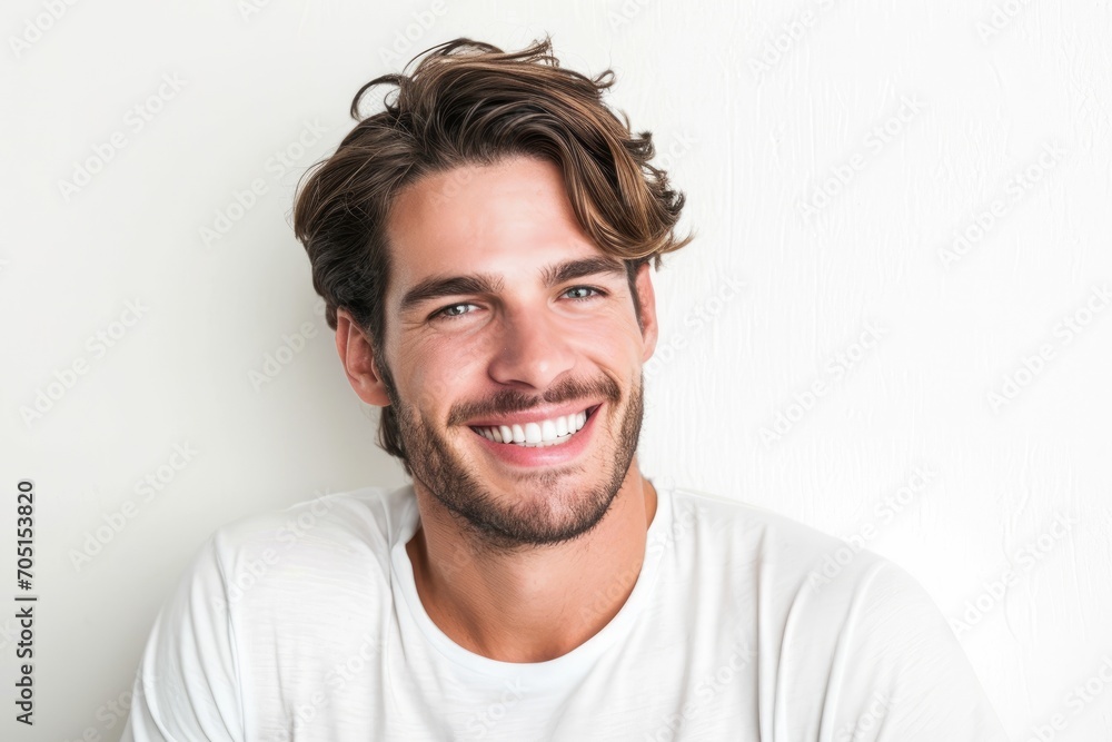 Portrait of a handsome man with a charming smile, white background Portrait of a handsome man with a charming smile, white background