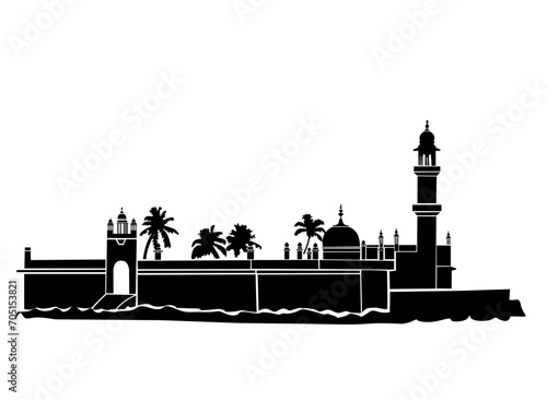 The Haji Ali Dargah mumbai vector icon.
