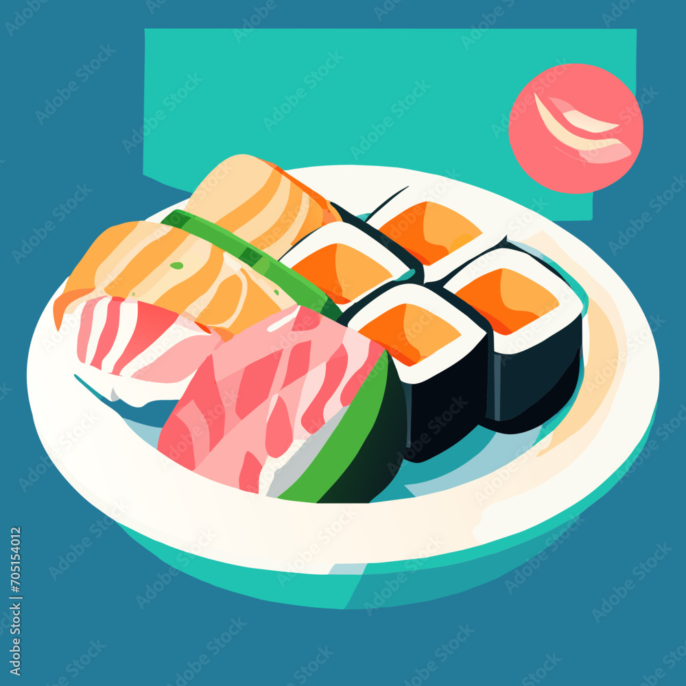 Japanese food Salmon and shrimp temaki sushi Japanese food Salmon and shrimp temaki sushi