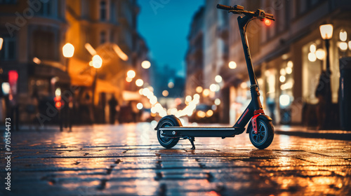 Electric scooter in the street photo