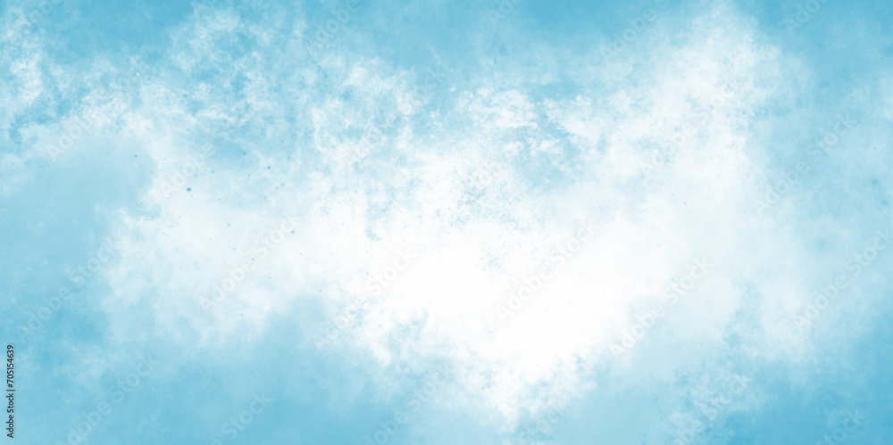 blue sky with cloud closeup background. Abstract blue sky Watercolor background, Illustration, texture for design. hand painted abstract art blue watercolor background. blue sky and white clouds. 