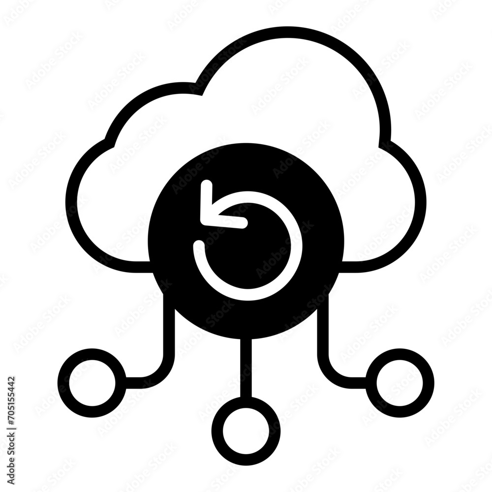 Refresh Cloud solid glyph icon Refresh Cloud solid glyph icon