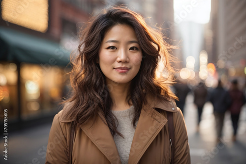 portrait of a asian woman in the New York city