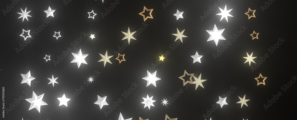 Falling Christmas Luminaries: Magnificent 3D Illustration Showcasing Falling Holiday Celestial Bodies Falling Christmas Luminaries: Magnificent 3D Illustration Showcasing Falling Holiday Celestial Bodies