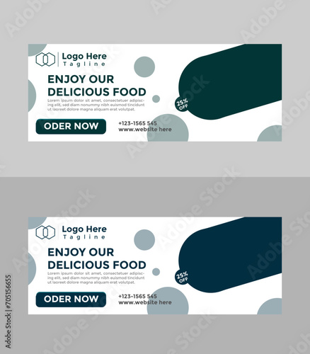 Modern Food and restaurant web banner Design template.