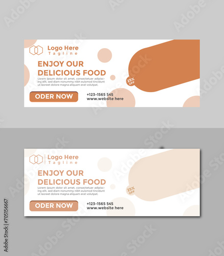 Modern Food and restaurant web banner Design template.
