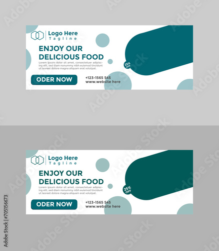 Modern Food and restaurant web banner Design template.