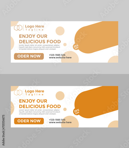 Modern Food and restaurant web banner Design template.