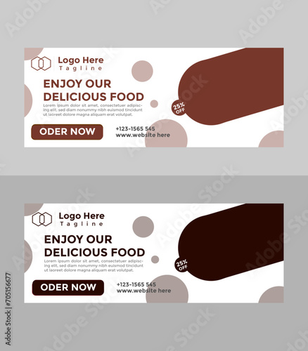Modern Food and restaurant web banner Design template.