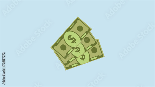 Money vector icon. Bank note Dollar bill flying from sender to receiver. Design illustration for money, wealth, investment and finance concepts
