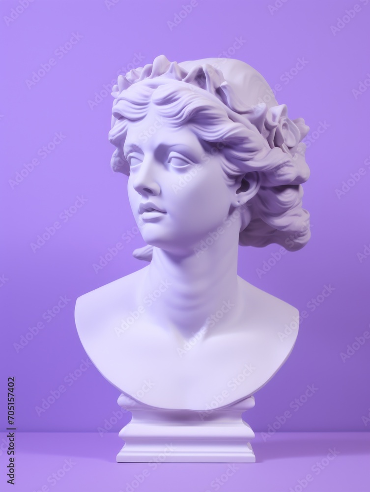 White Bust of the head of Ancient Greek woman