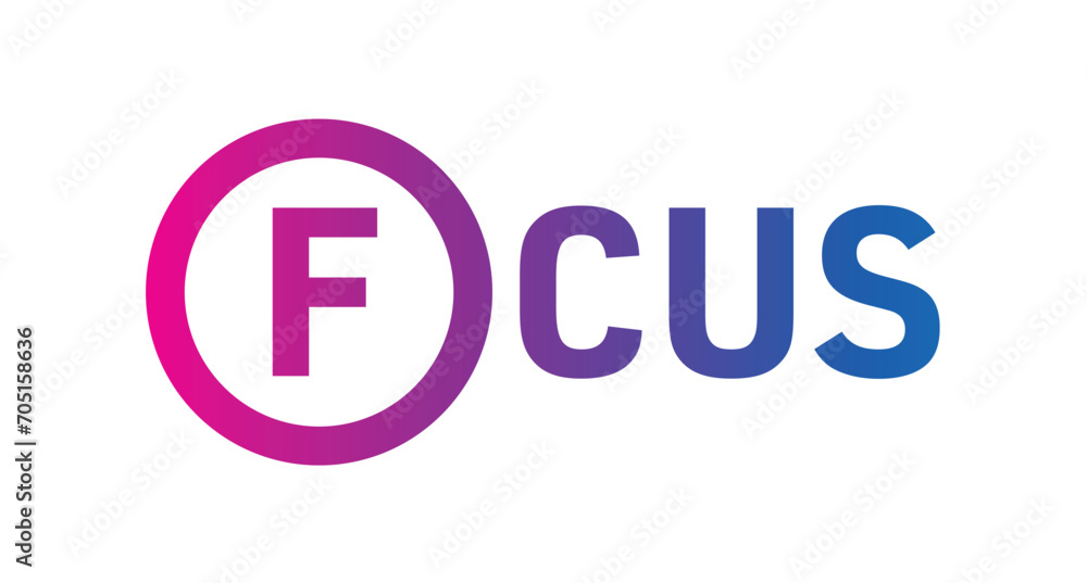 gradient focus logo on white background. focus logo gradient focus logo on white background. focus logo