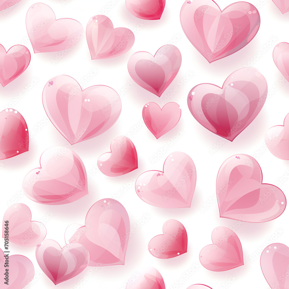 Seamless pattern hearts   on the white background. Pattern with hearts. 