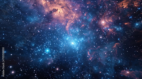 Noisy star clusters resembling bright crumbs on a dark canvas © JVLMediaUHD