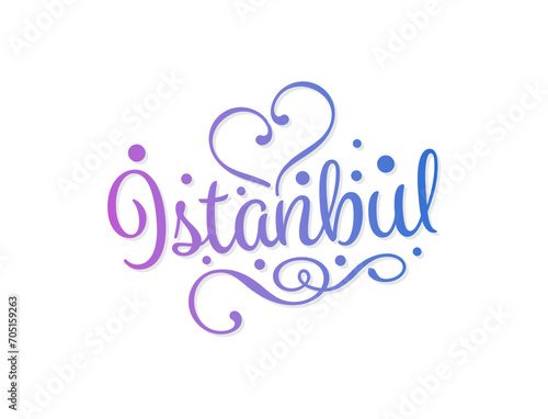 gradient istanbul and heart symbol. heart istanbul logo photo