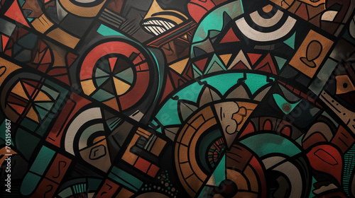 Colorful Abstract Geometric Mural