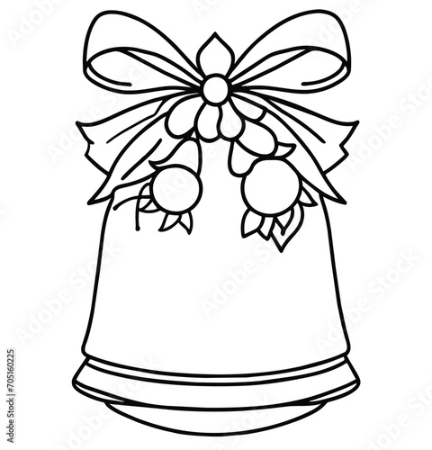 christmas bells illustration: for color book 