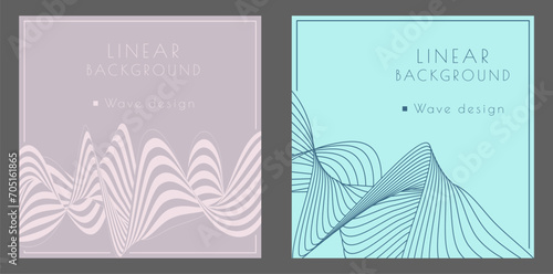 Background of wavy lines. Abstract design. Interior template, banners, posters, flyers. The idea of packaging goods, prints and creativity