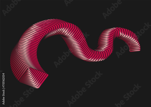 A spiral with a gradient. A design element for the embodiment of creative ideas. Curved lines create a spiral weave