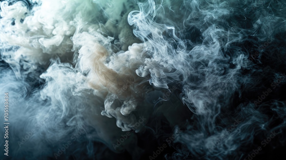 Obraz premium Smoke fog mist black white air cloud wallpaper background 