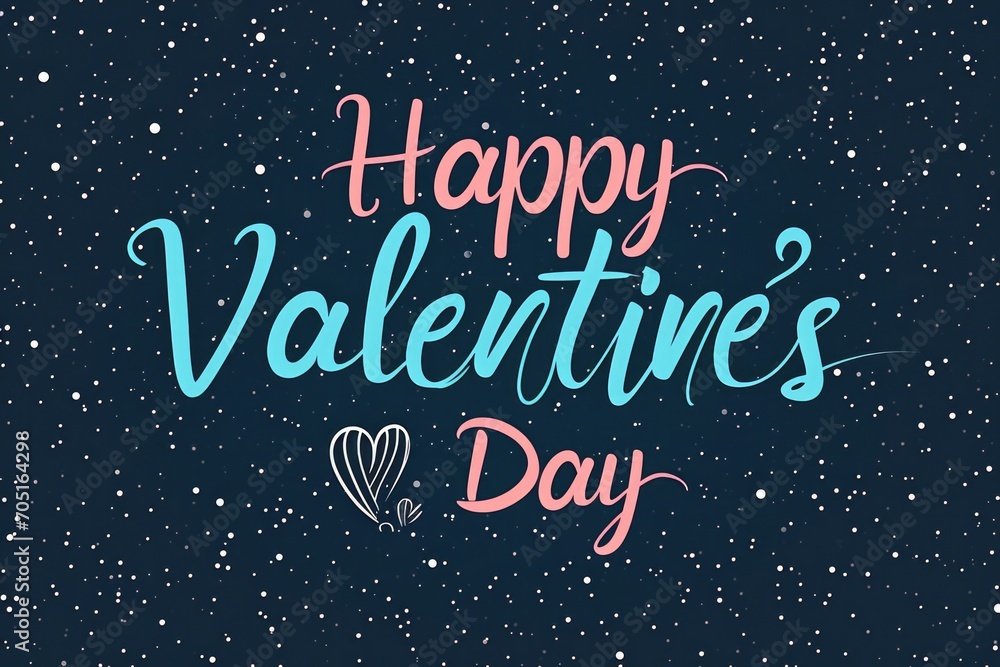 Galactic Love Odyssey Background With Happy Valentine's Day Title In Large Letters - Perfect For Postcards And Cards