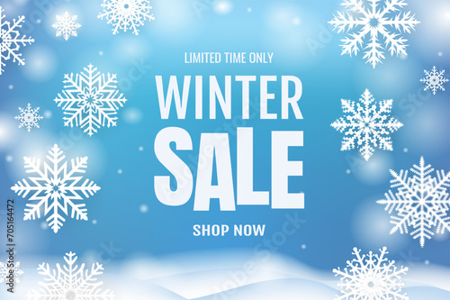 Winter Sale Banner With Text