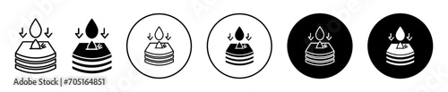 absorption flat line icon set. Absorption Thin line illustration vector