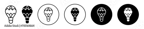 hotair balloon flat line icon set. hotair balloon Thin line illustration vector