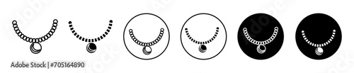NECKLACE flat line icon set. NECKLACE Thin line illustration vector