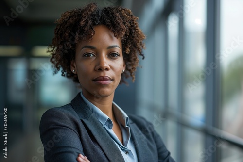 Confident African American Female Ceo In A Suit At Work