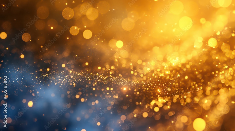 Luxurious background showcasing a blend of golden and blue tones, embellished with sparkles.
Luxurious background showcasing a blend of golden and blue tones, embellished with sparkles.