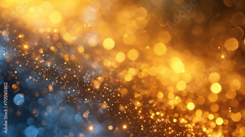 A luxurious background featuring golden and blue hues adorned with sparkles © Matthew