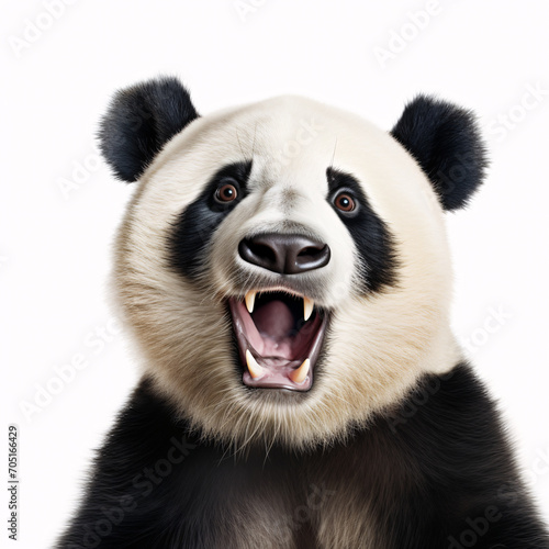 Panda Portraite of Happy surprised funny Animal head peeking Pixar Style 3D render Illustration