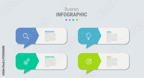 Business infographic template design icons 4 options or steps