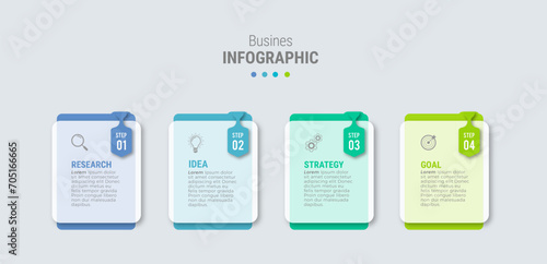 Business infographic template design icons 4 options or steps