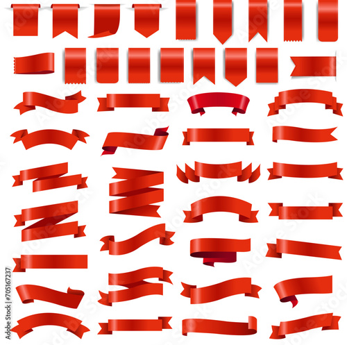 Red Ribbons Big Set Isoalated