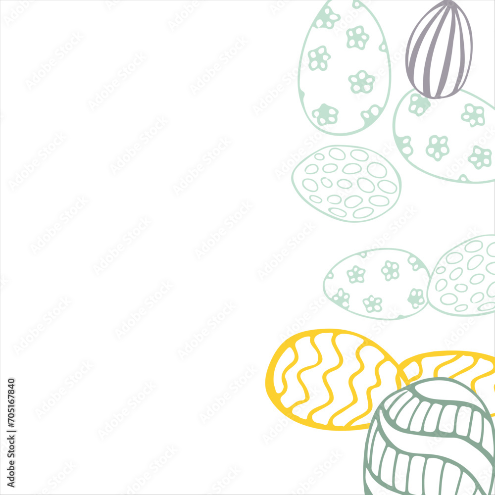Frame made of elements for Easter. Traditional Easter elements. Vector illustration. Traditional easter ornament. Happy easter. Hand-drawn. Vector illustration. Frame made of elements for Easter. Traditional Easter elements. Vector illustration. Traditional easter ornament. Happy easter. Hand-drawn. Vector illustration.