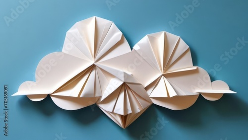 origami paper cloud ai generated